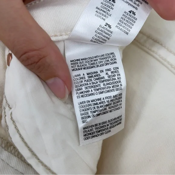 Mother The Twister Skimp Wide Leg Classic Denim Jeans in Cream Puff 28 NWT - Picture 12 of 12